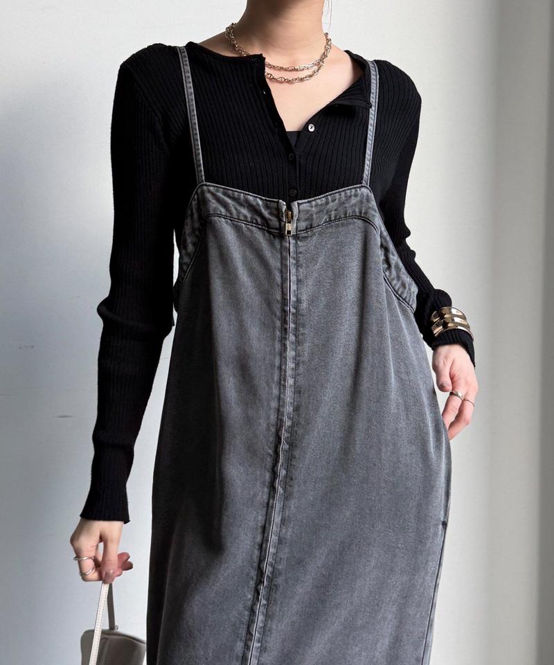 【サイズ展開あり/細見え】リヨセルデニムジャンスカ