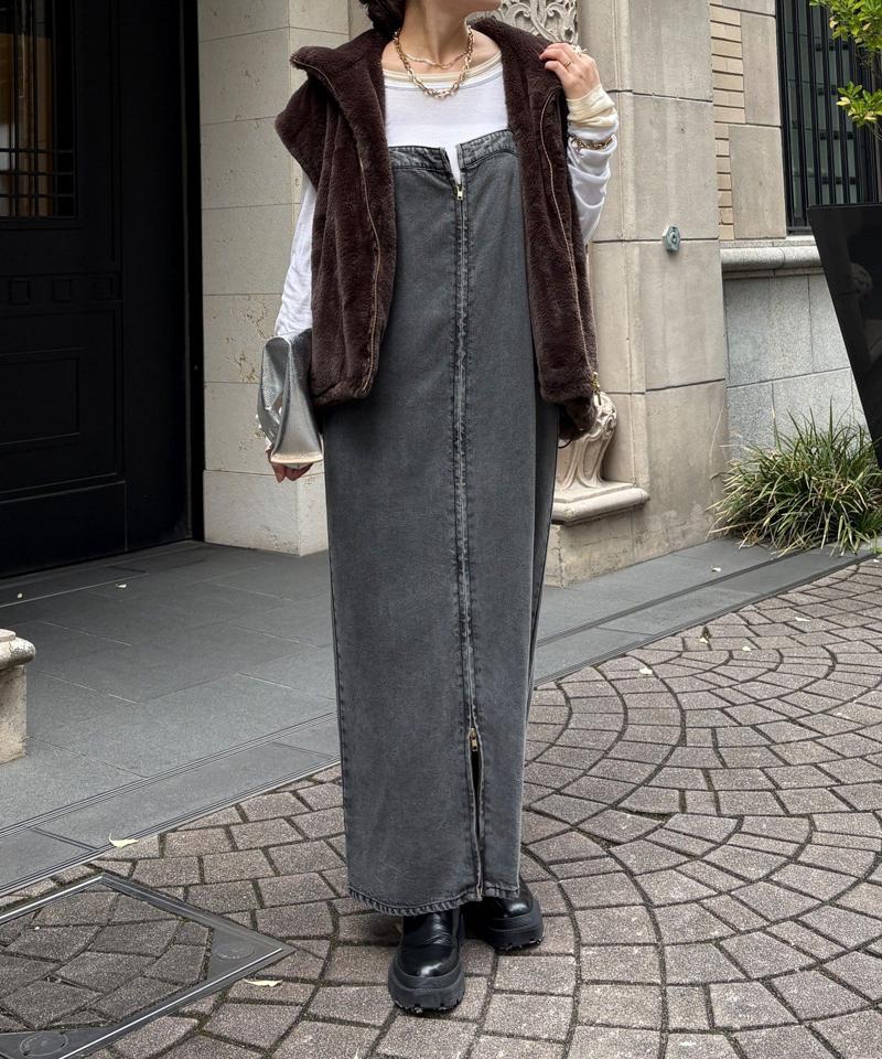 【サイズ展開あり/細見え】リヨセルデニムジャンスカ