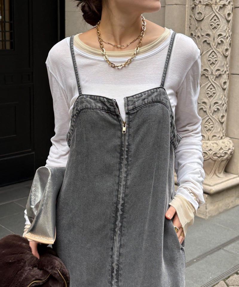 【サイズ展開あり/細見え】リヨセルデニムジャンスカ