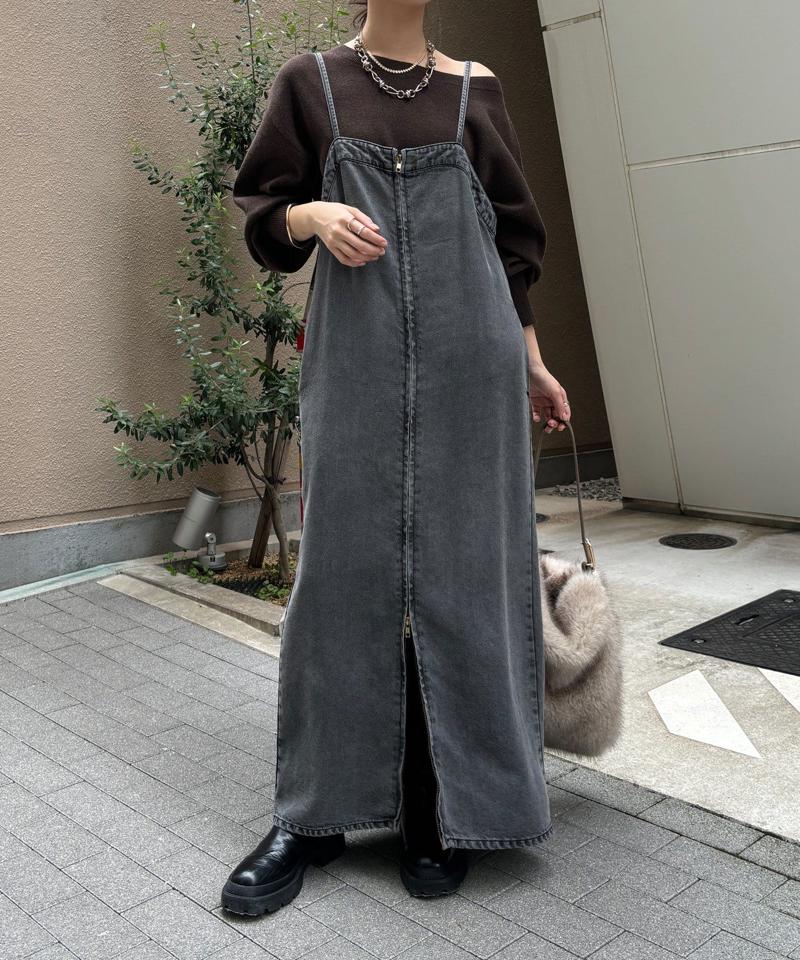 【サイズ展開あり/細見え】リヨセルデニムジャンスカ