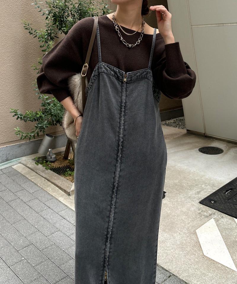 【サイズ展開あり/細見え】リヨセルデニムジャンスカ