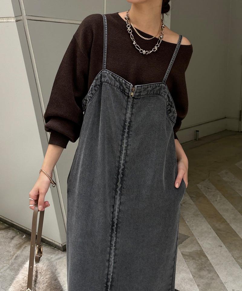 【サイズ展開あり/細見え】リヨセルデニムジャンスカ