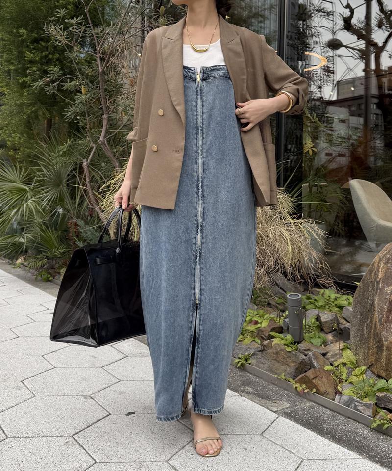 【サイズ展開あり/細見え】リヨセルデニムジャンスカ