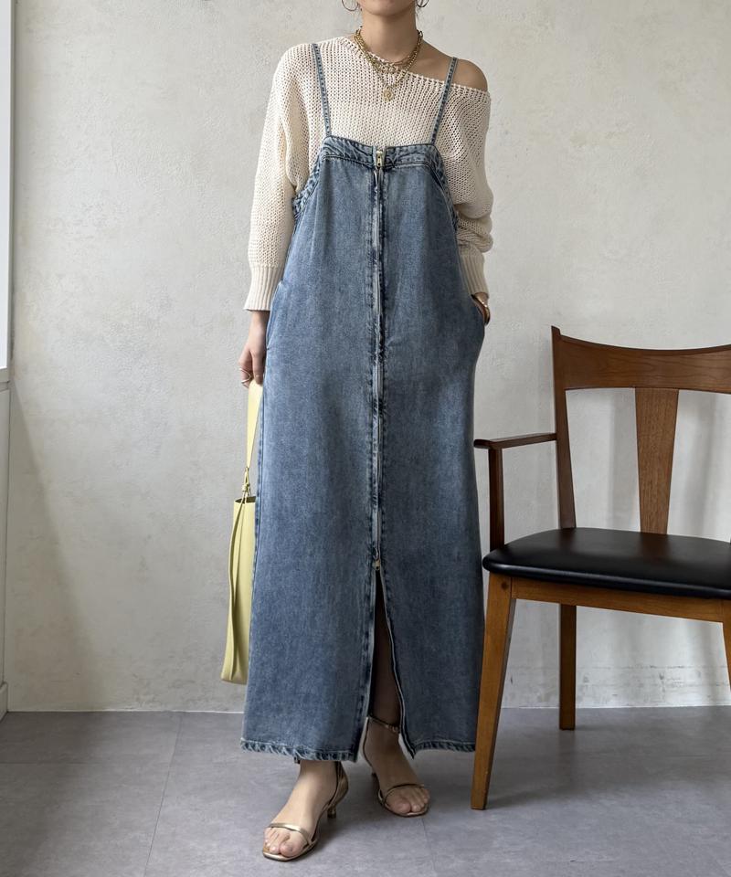 【サイズ展開あり/細見え】リヨセルデニムジャンスカ