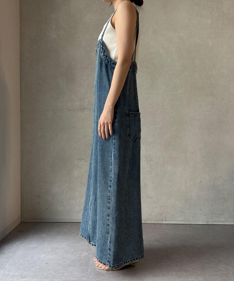 【サイズ展開あり/細見え】リヨセルデニムジャンスカ