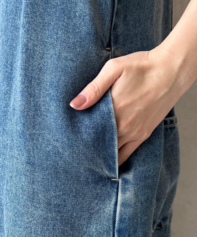 【サイズ展開あり/細見え】リヨセルデニムジャンスカ