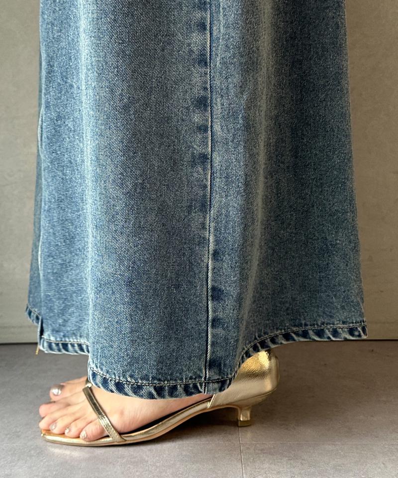 【サイズ展開あり/細見え】リヨセルデニムジャンスカ