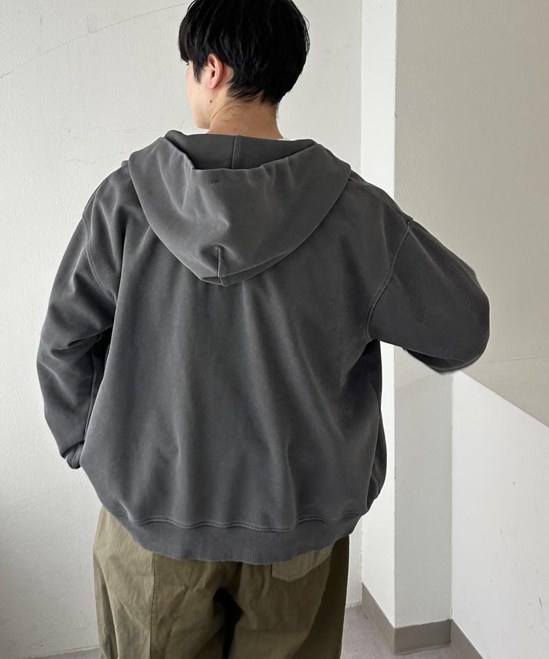 【ユニセックス】ピグメントダンボールジップパーカー
