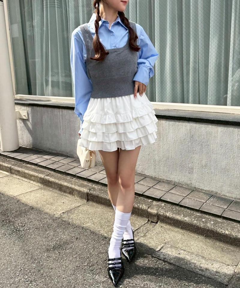 リボン付きポインテッドストラップシューズ