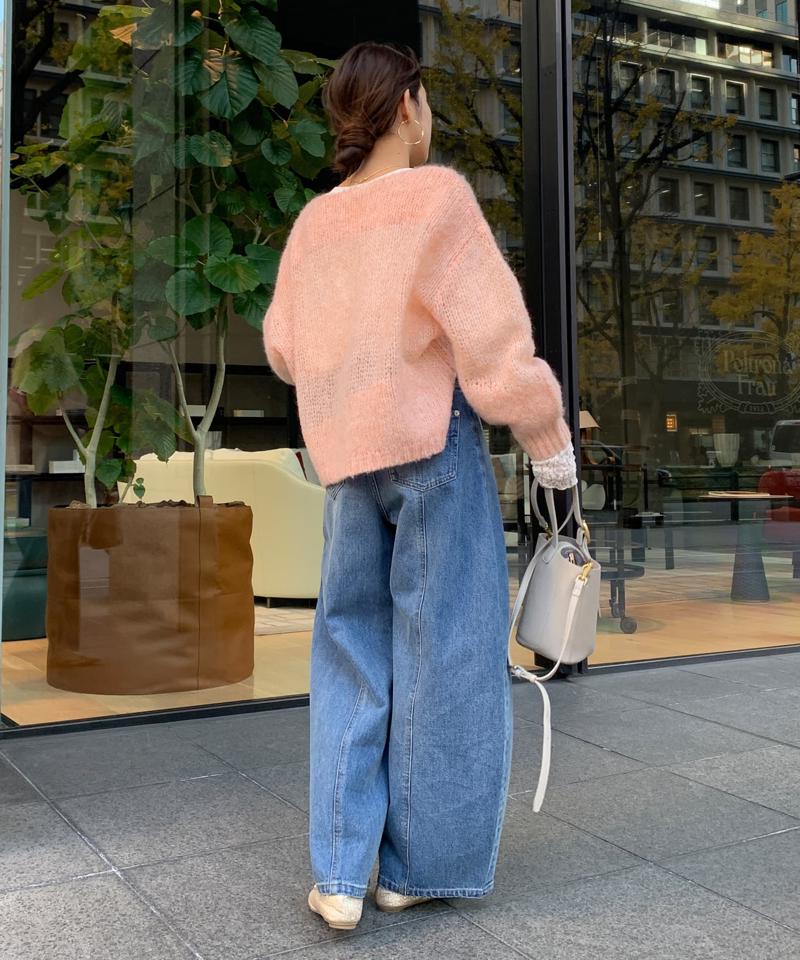 センターラインデニムカーブパンツ