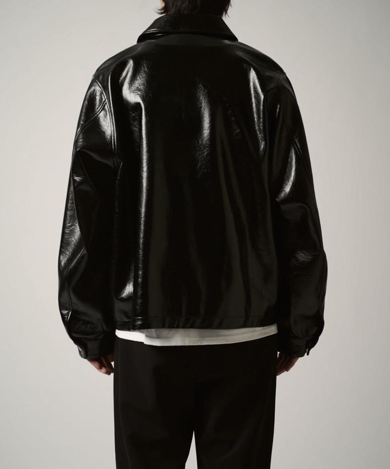 グランジシンセティックレザーZIPブルゾン