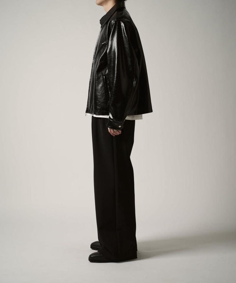 グランジシンセティックレザーZIPブルゾン