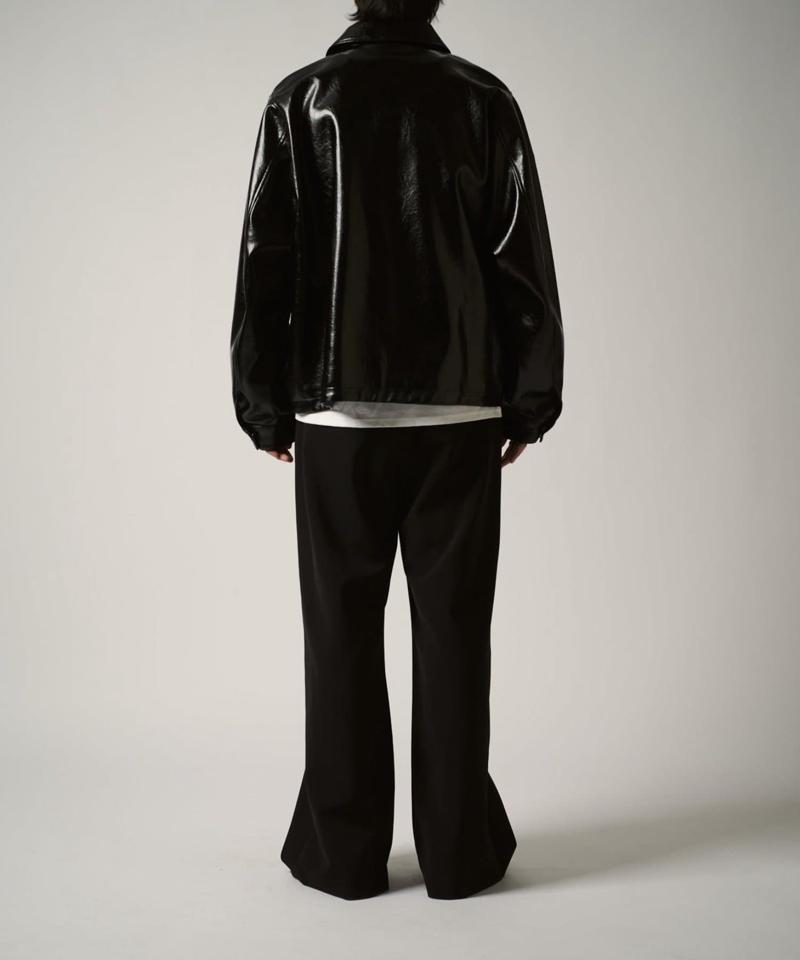 グランジシンセティックレザーZIPブルゾン