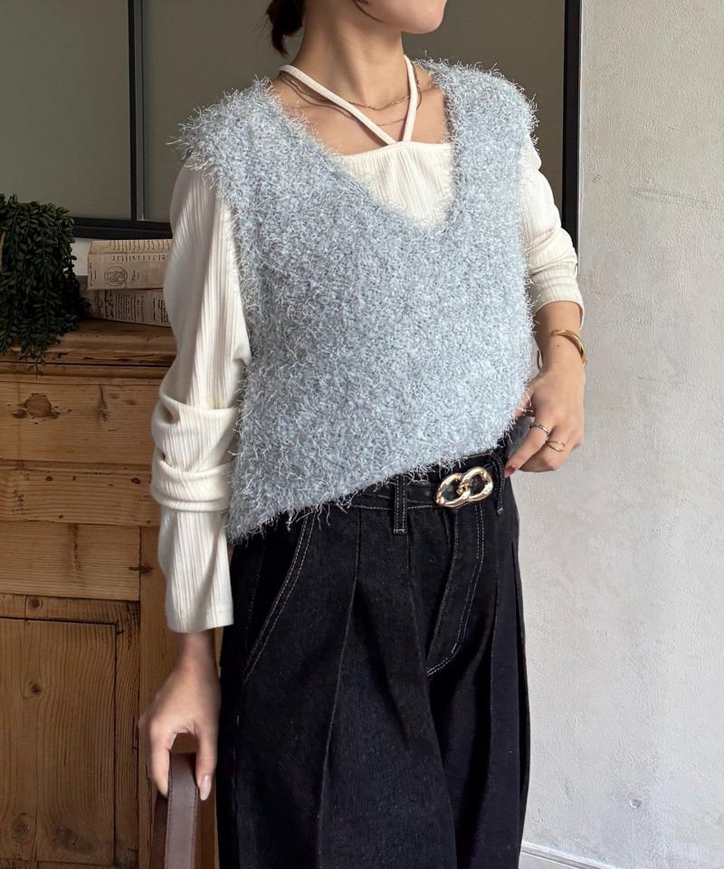 フェザーヤーンVネックベスト