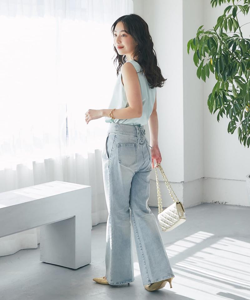 【今すぐお届け・miki監修】サテン2WAYタンク