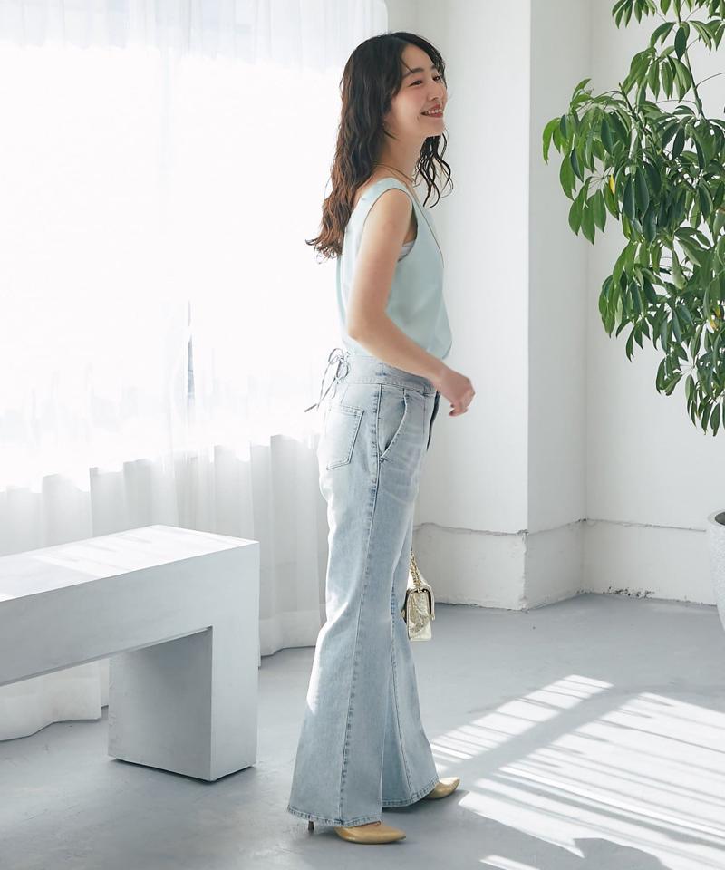 【今すぐお届け・miki監修】サテン2WAYタンク