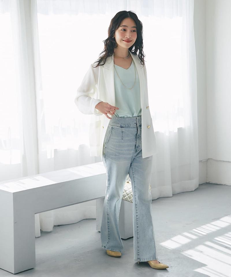 【今すぐお届け・miki監修】サテン2WAYタンク