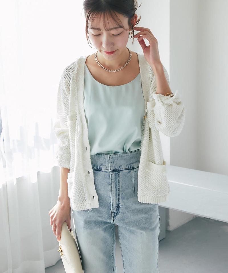 【今すぐお届け・miki監修】サテン2WAYタンク