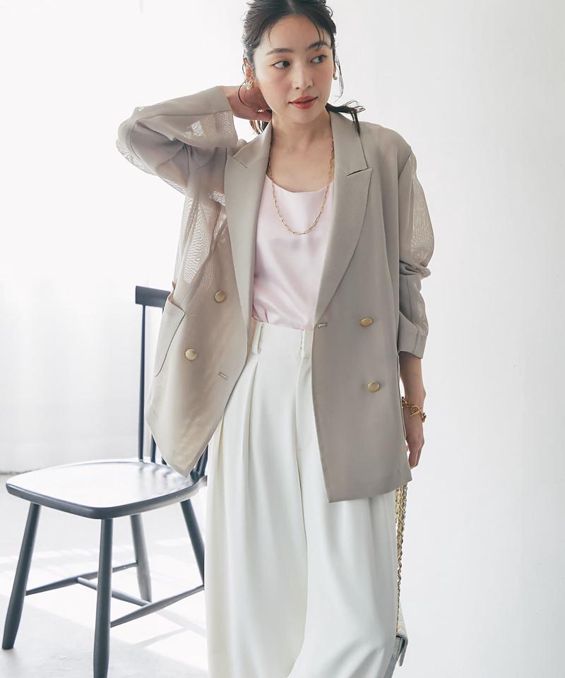 【今すぐお届け・miki監修】サテン2WAYタンク