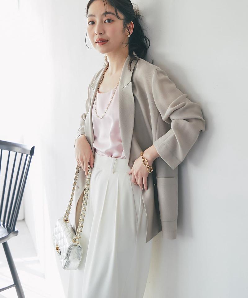 【今すぐお届け・miki監修】サテン2WAYタンク