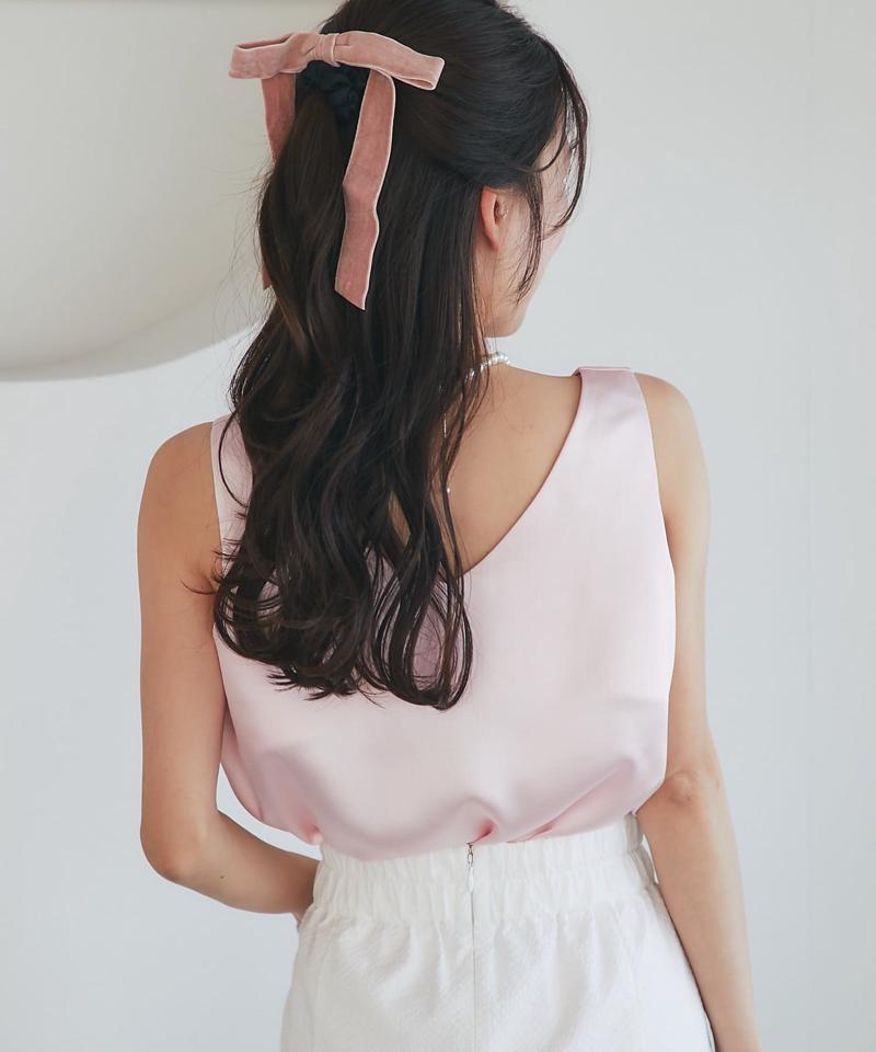 【今すぐお届け・miki監修】サテン2WAYタンク