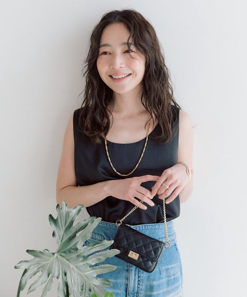 【今すぐお届け・miki監修】サテン2WAYタンク