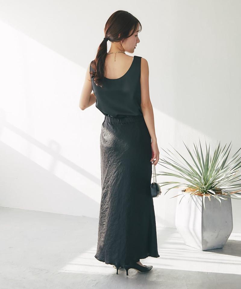 【今すぐお届け・miki監修】サテン2WAYタンク