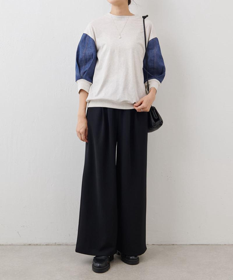 袖デニムTee