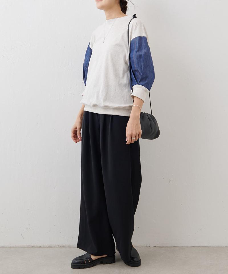 袖デニムTee