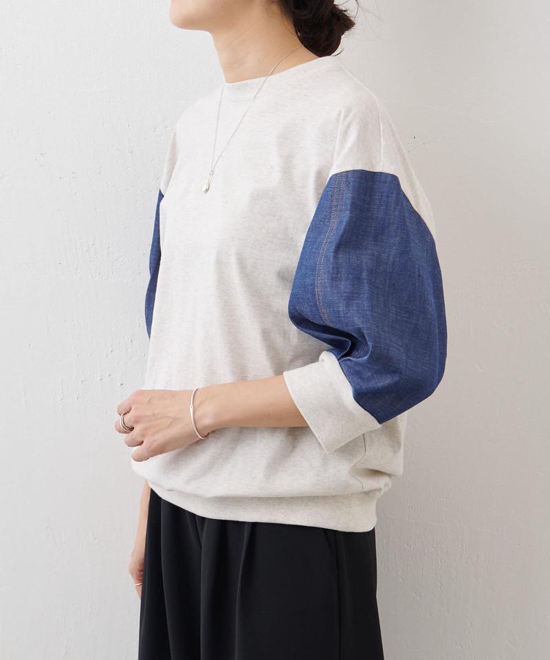 袖デニムTee