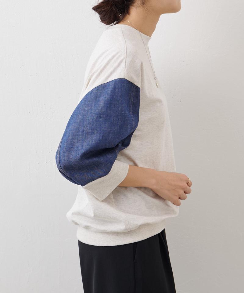 袖デニムTee