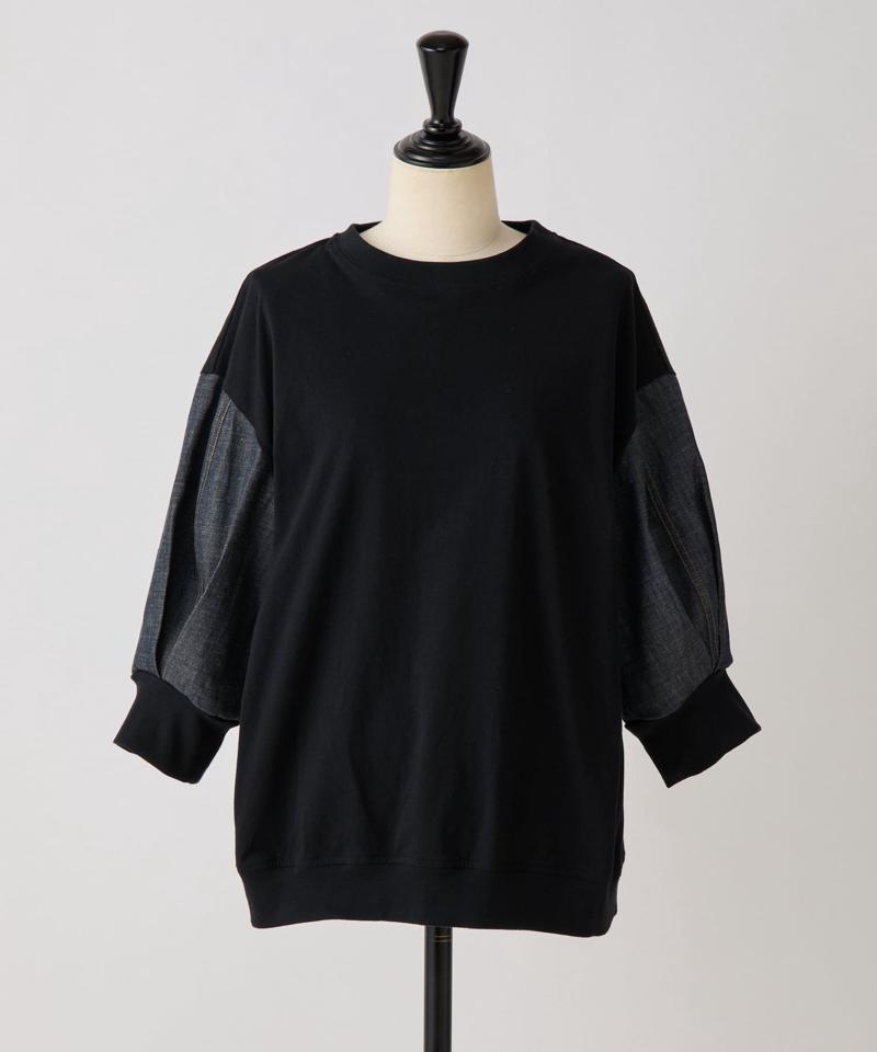 袖デニムTee