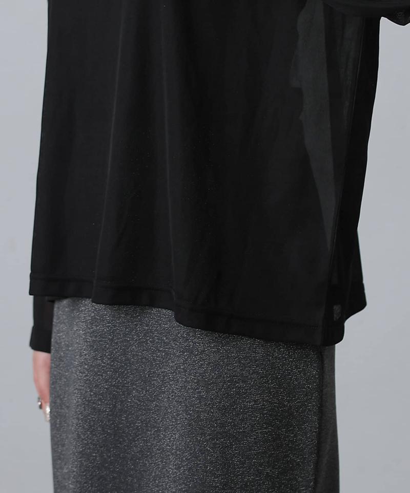 シアー長袖Tシャツ