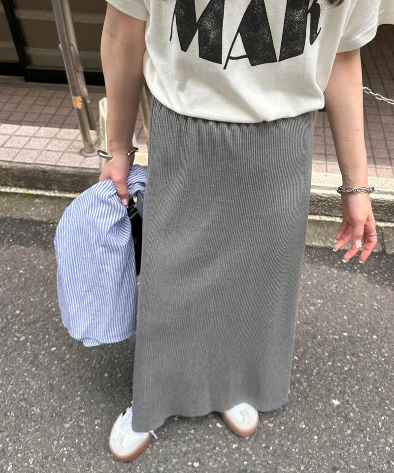 【新色追加!/3サイズ展開/細見え】リブナロースカート