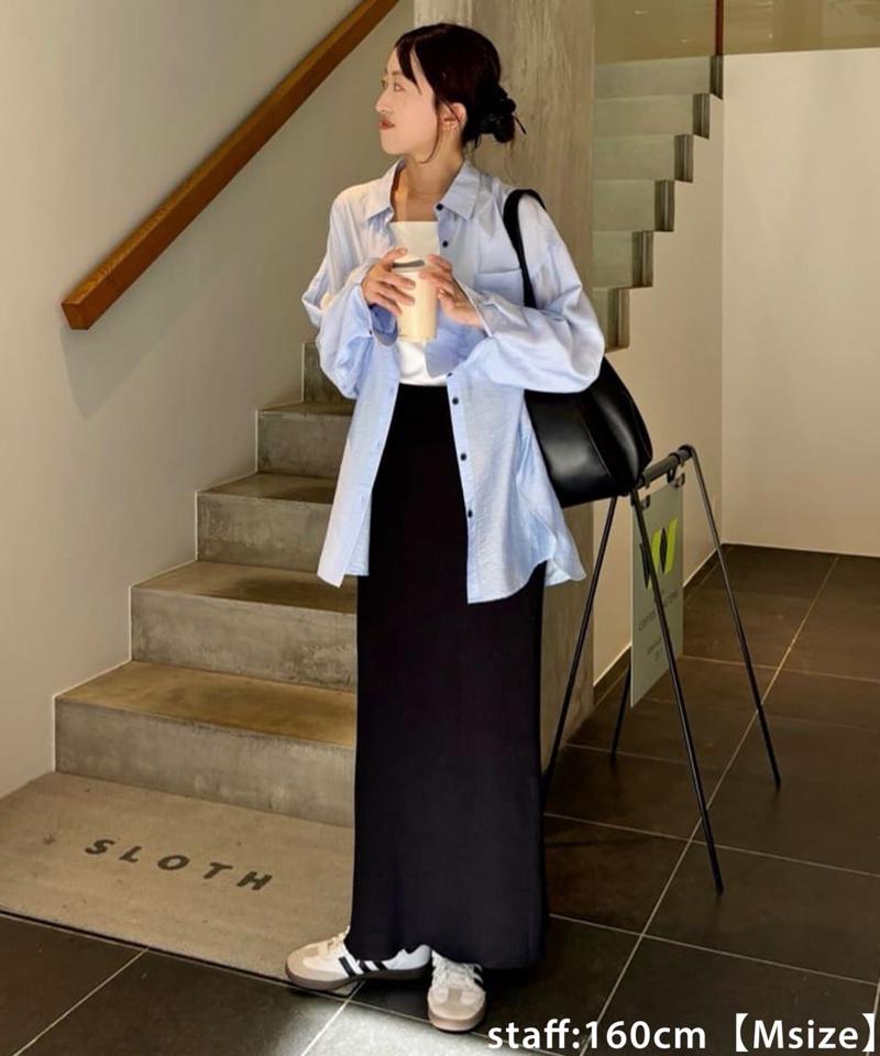 【新色追加!/3サイズ展開/細見え】リブナロースカート