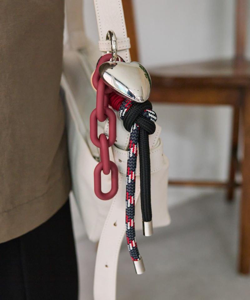 再追加!《インフルエンサーuchida企画/動画あり》ハート付きロープストラップ/バッグチャーム