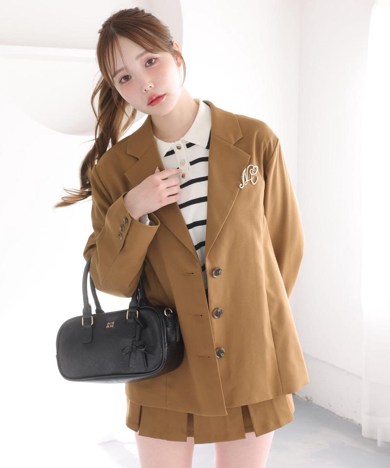 プレート付プリーツミニスカート