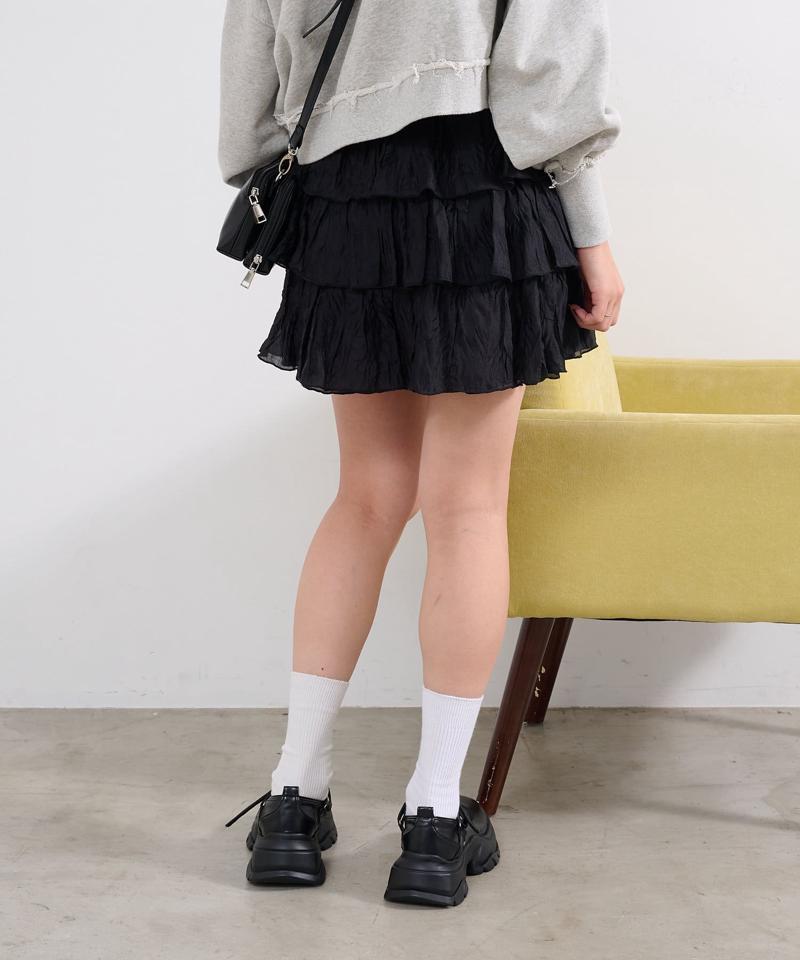 ワッシャーティアードミニスカート