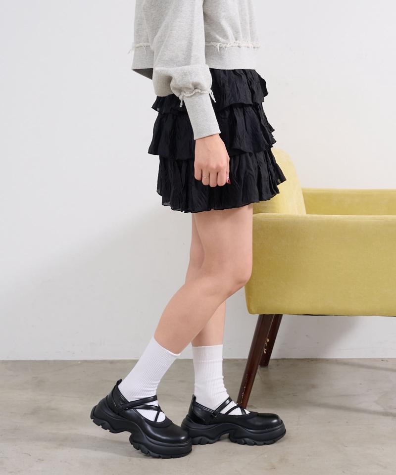 ワッシャーティアードミニスカート
