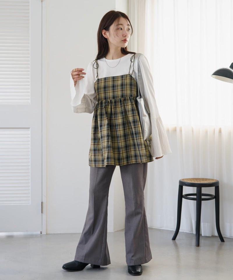 【WEB・一部店舗限定】チェックキャミビスチェ