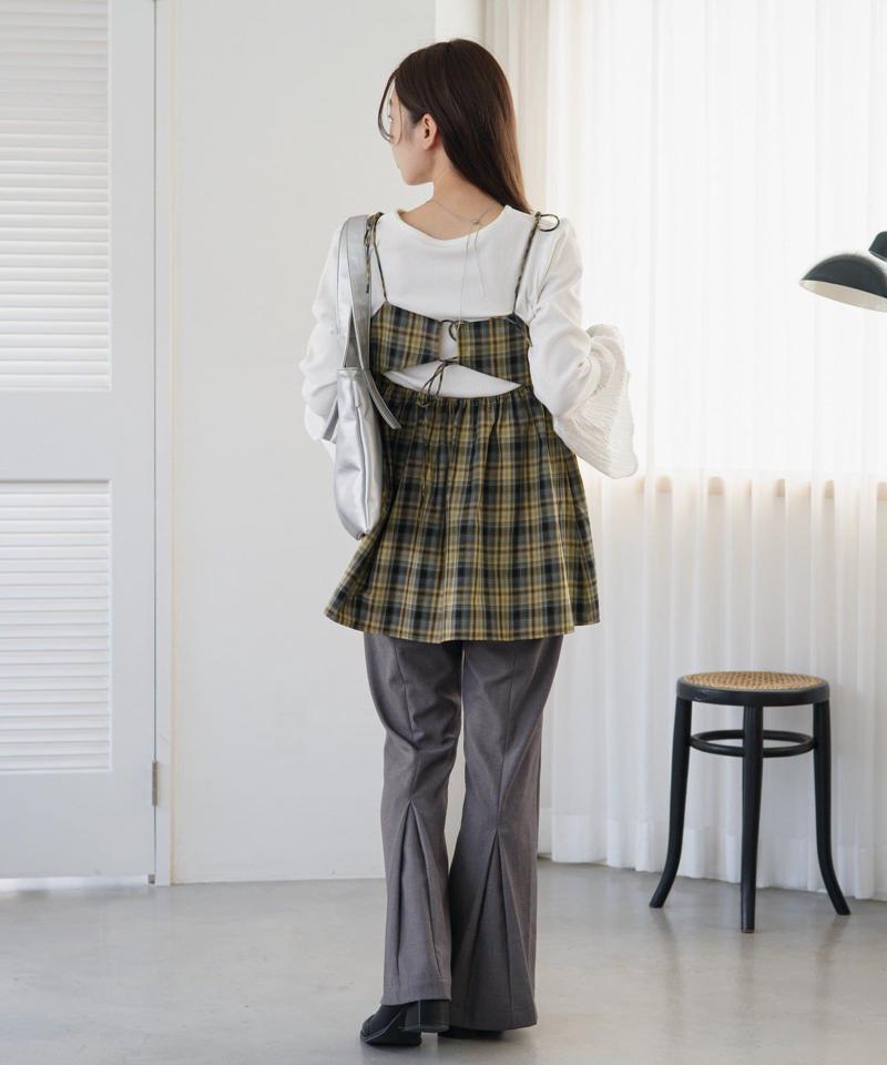 【WEB・一部店舗限定】チェックキャミビスチェ