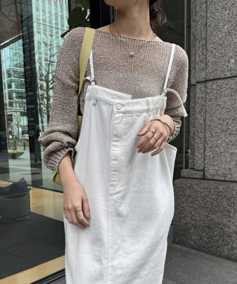 【完売カラー再追加!/体型カバー】裾フリンジデニムジャンスカ