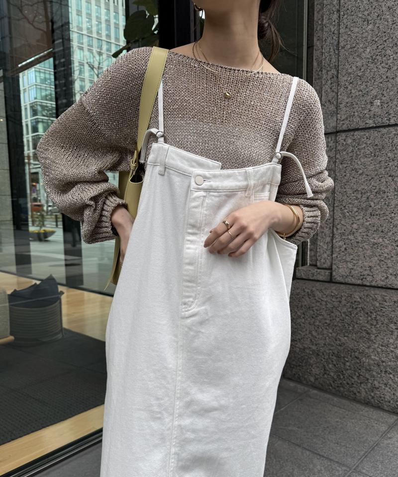 【完売カラー再追加!/体型カバー】裾フリンジデニムジャンスカ