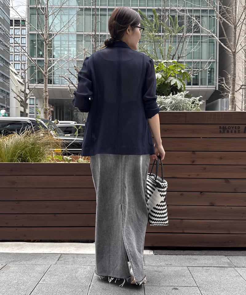 【完売カラー再追加!/体型カバー】裾フリンジデニムジャンスカ