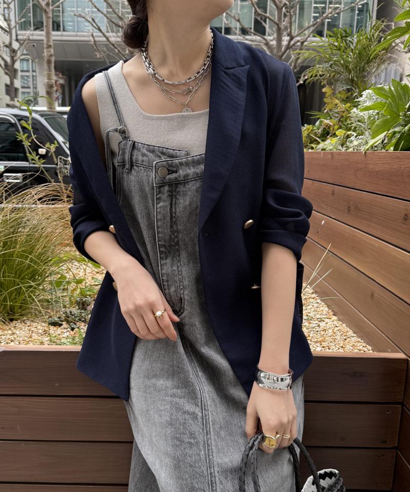 【完売カラー再追加!/体型カバー】裾フリンジデニムジャンスカ