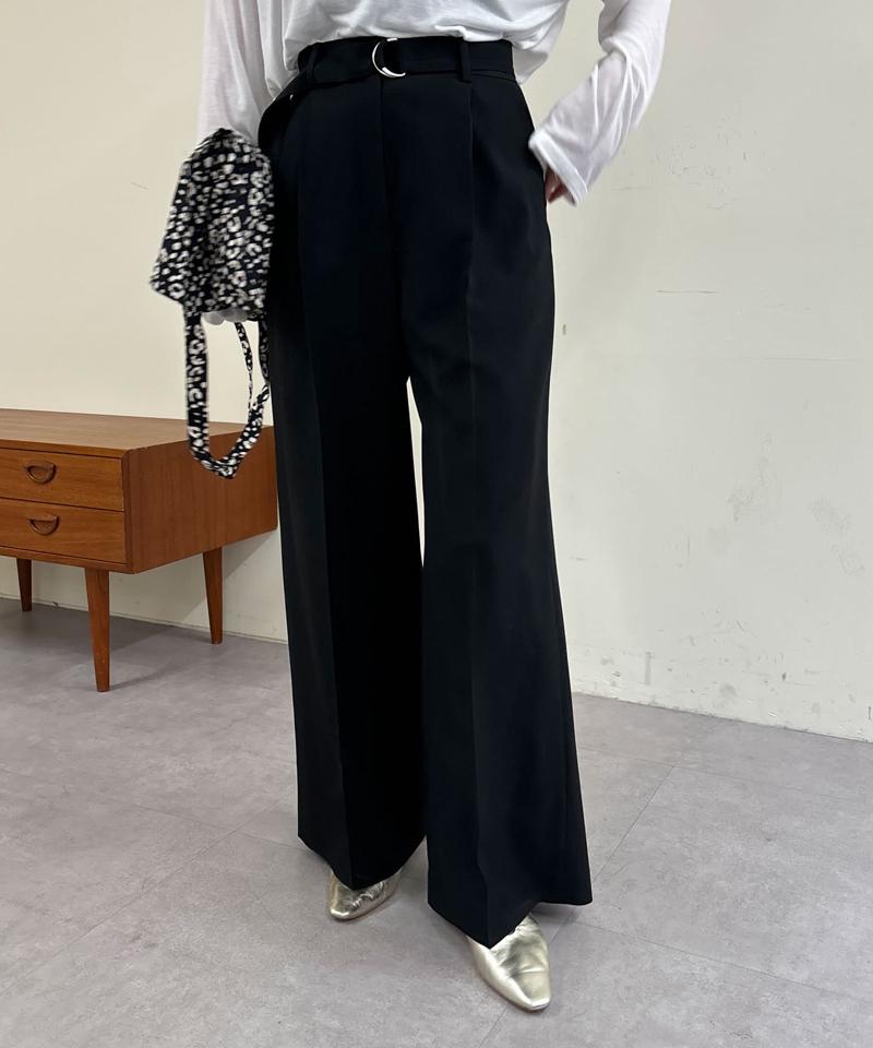《高機能素材》《セットアップ対応》ウォッシャブルベルテッドワイドパンツ