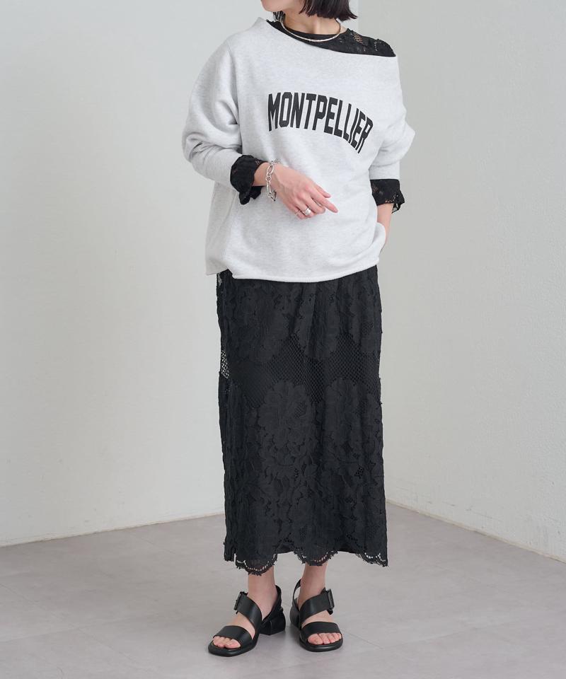 【オケージョンスタイルにも活躍◎】メッシュレーススカラップワンピース