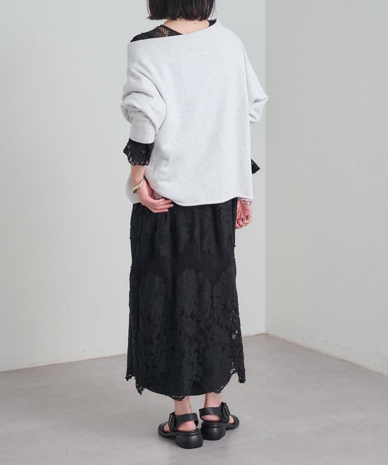 【オケージョンスタイルにも活躍◎】メッシュレーススカラップワンピース