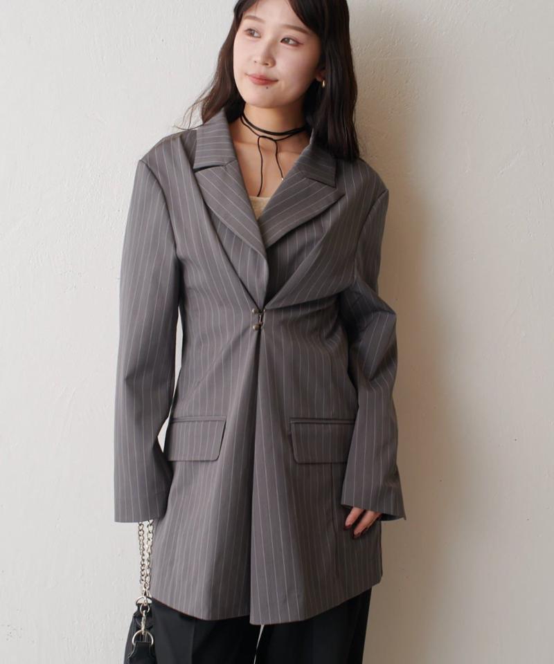 2WAYロングストライプジャケット