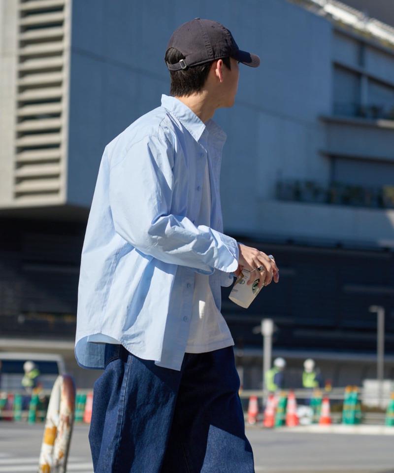 【ユニセックス】ビックシルエットワッシャーコットンブロードシャツ